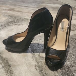 Classiques Entier Black Patent Peep Toe Heels